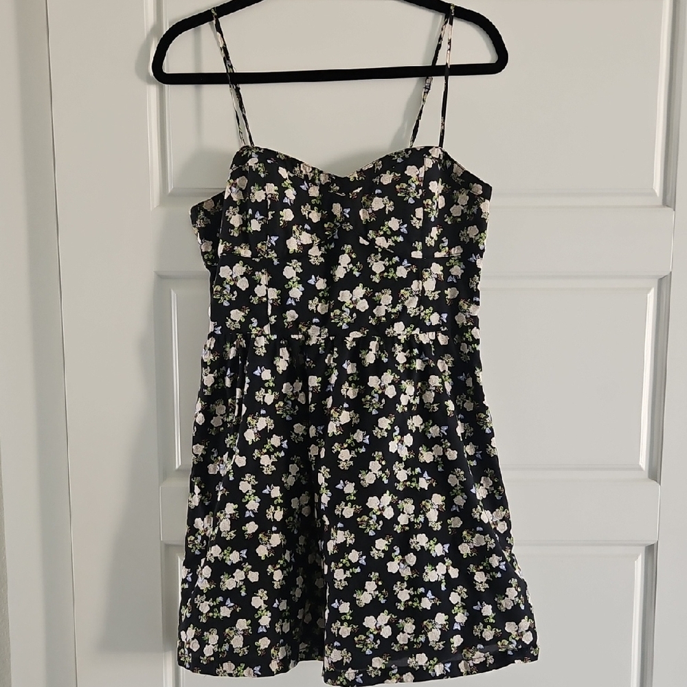 H&M Black Dress with Floral Accents